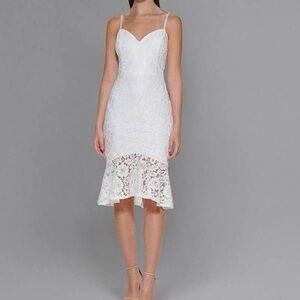 Guess White Floral Lace Dress